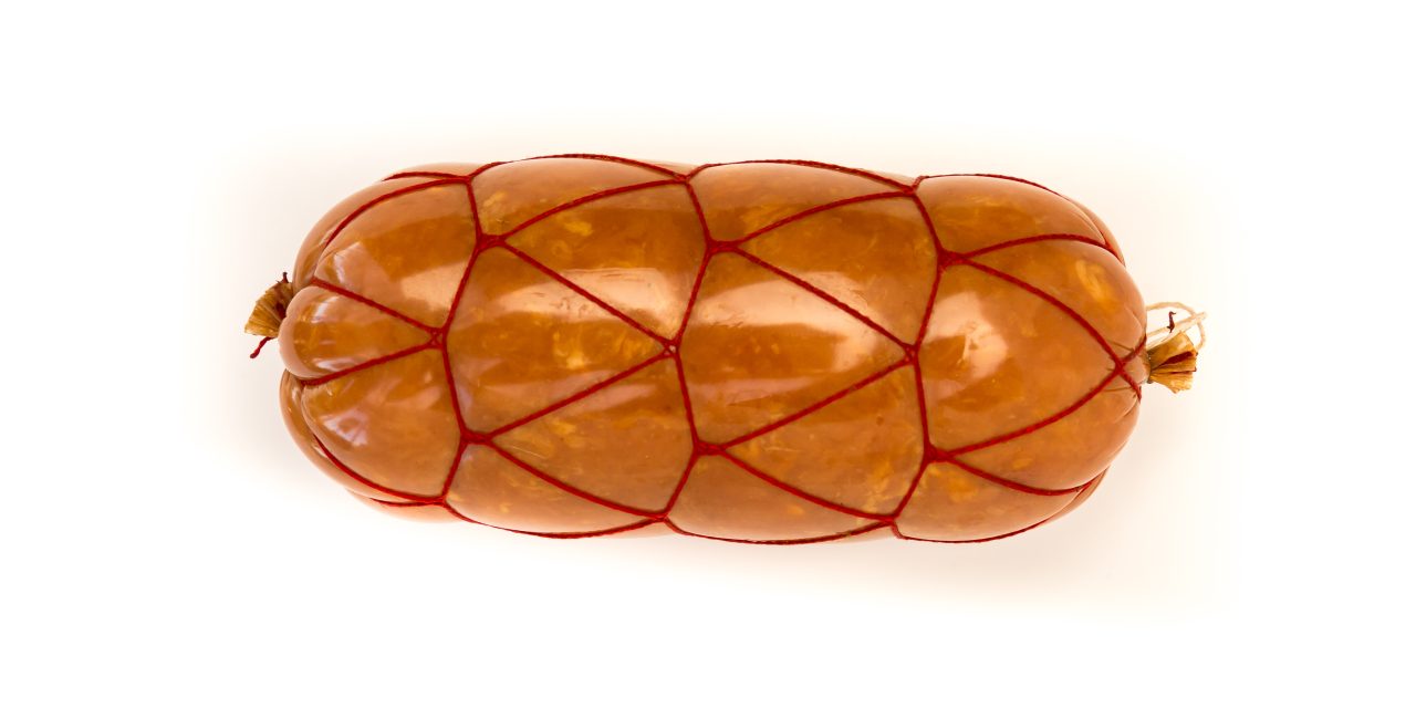 Natural,Sausage,In,A,Casing,With,A,Net