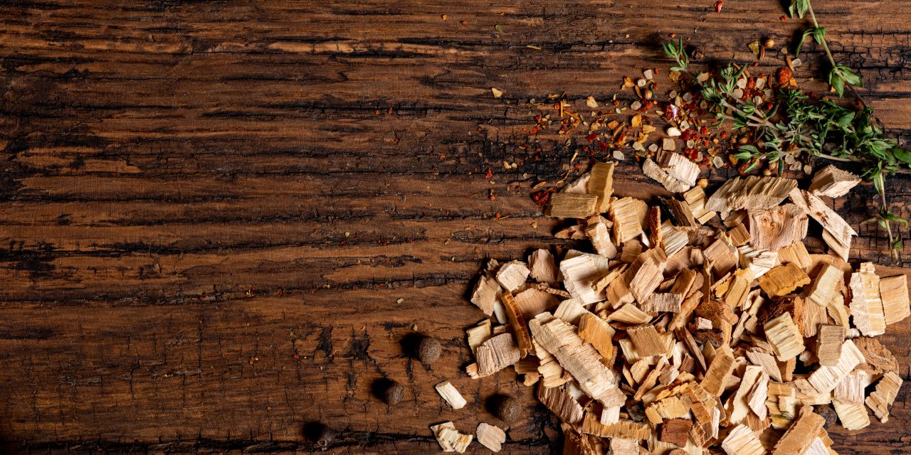 Wood,Chips,For,Smoking,,Spices,And,Herb,On,An,Old