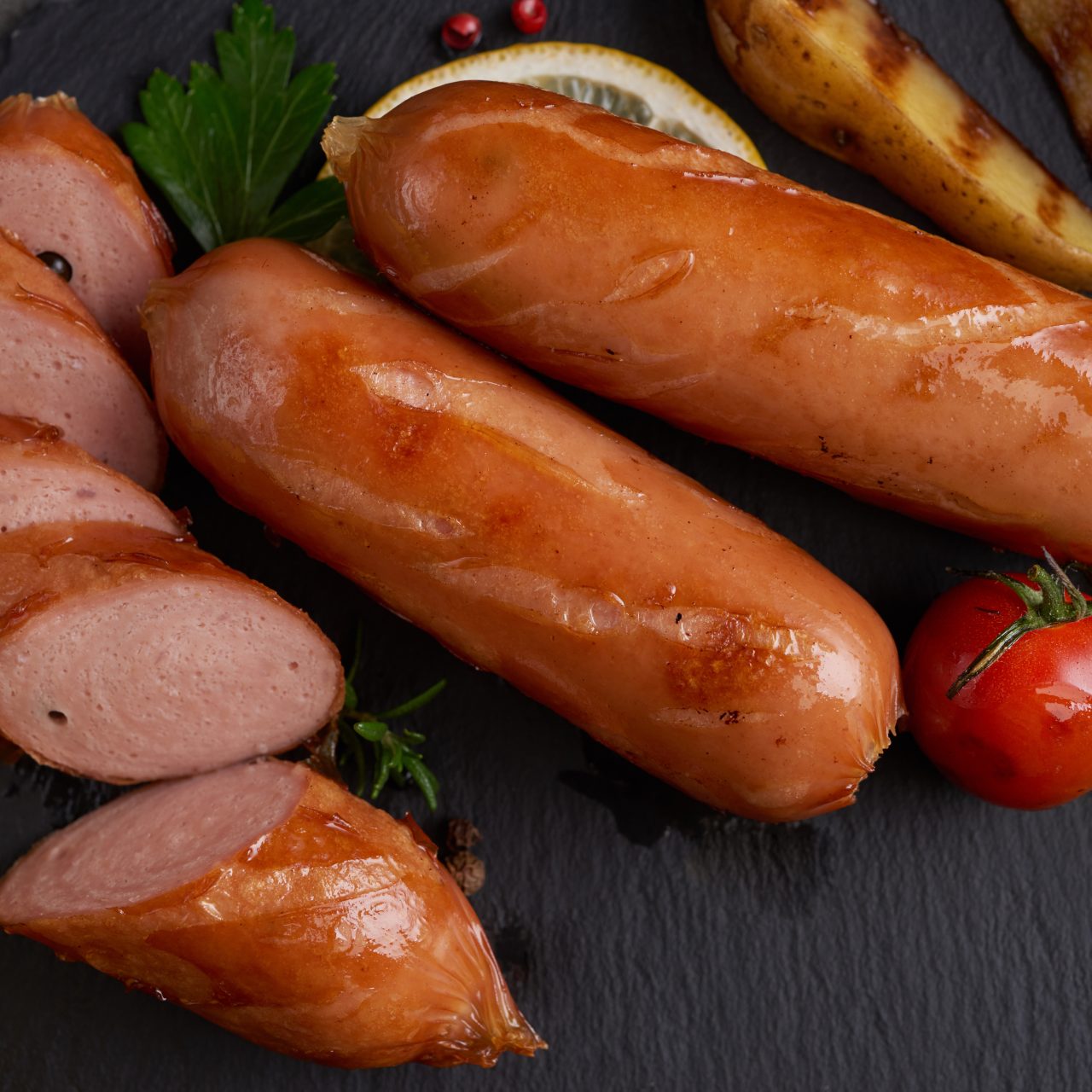 Sausages,And,Ingredients,For,Cooking.,Grilled,Sausage,With,The,Addition